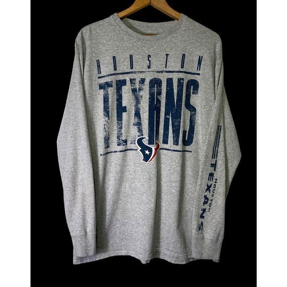 NFL Team Apparel Houston Texans Logo Men Gray Long‎ Sleeve Shirt Size XL - Picture 1 of 9